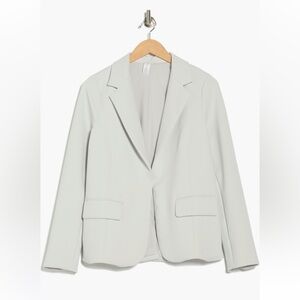 NWT Yogalicious Small Women's powermove notch lapel scuba Gray Blazer